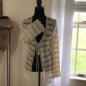 Beige crochet coverup
